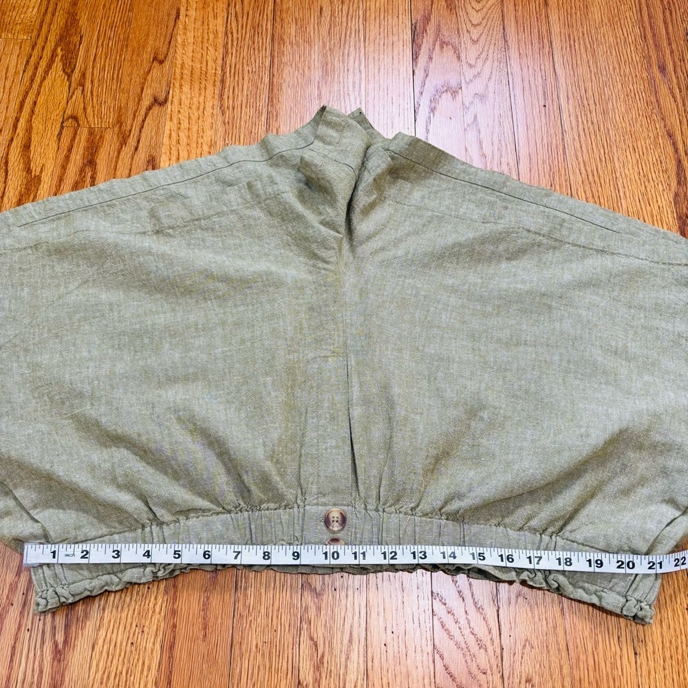 Ava & Viv Plus Size 3X Green Linen Rayon High Rise Pull On Beach Bermuda Shorts - Picture 13 of 16
